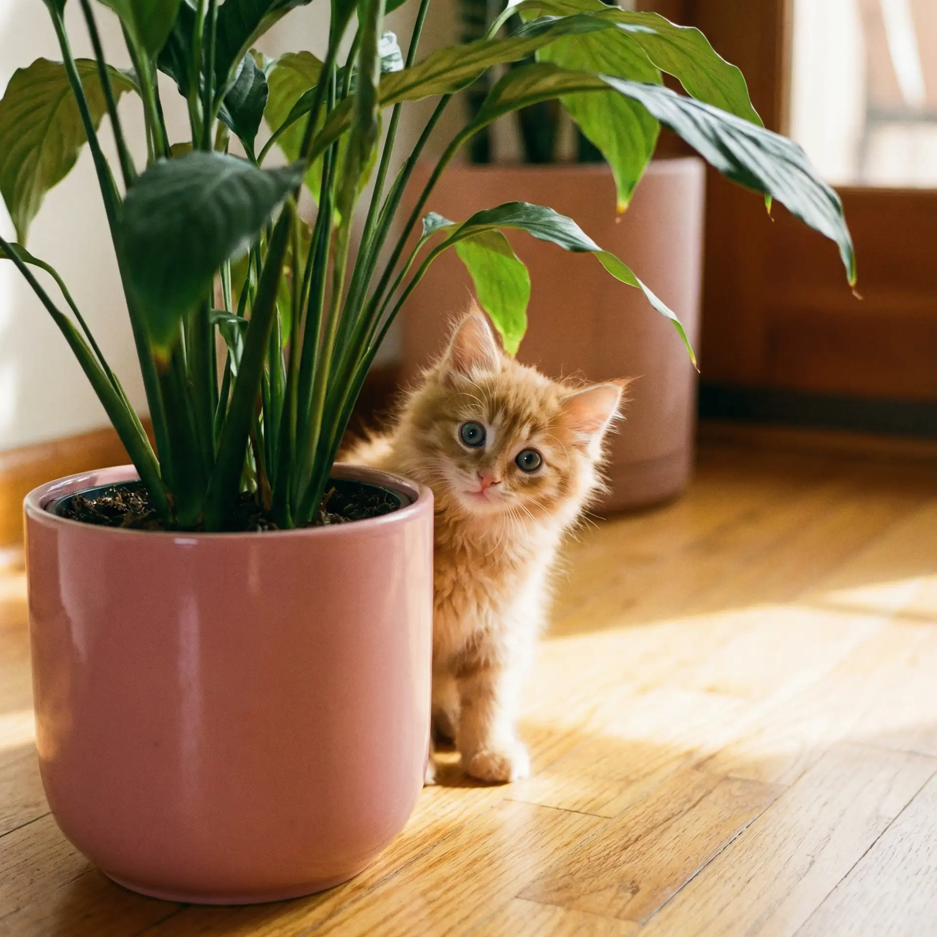 小猫从花盆后探头 - 琪琪的色原网站